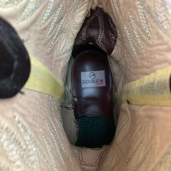 Double-H Mens 9D Work Western Leather Cowboy Boots 3267 Black Vintage - Picture 16 of 16